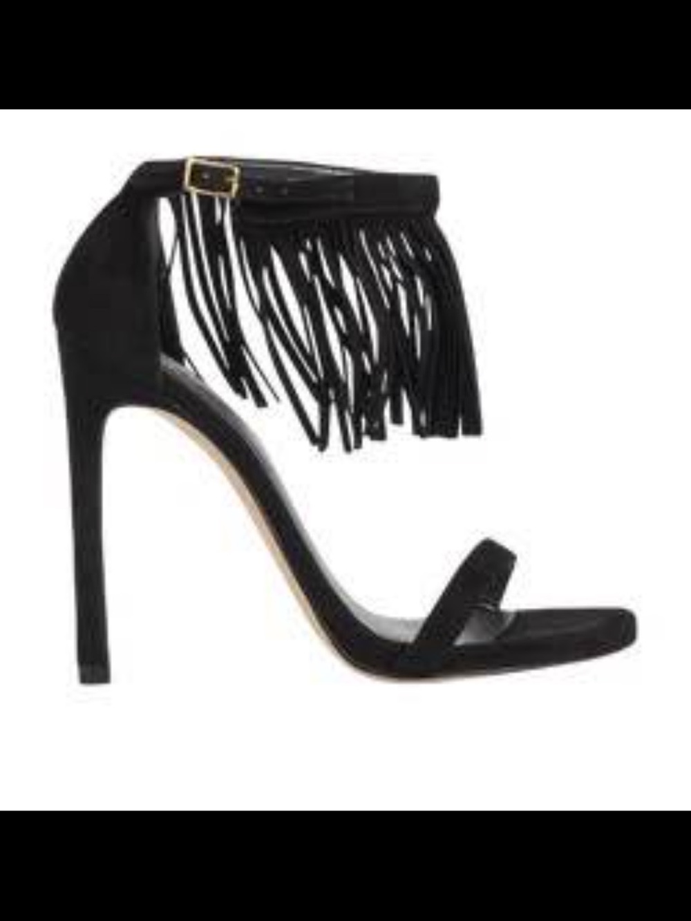 Stuart Weitzman Fringelica Suede 4.5" Heel Slingback Stilettos Size 9